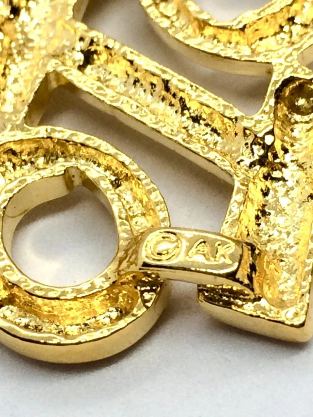 VINTAGE ANNE KLEIN Necklace Gold Tone XO Pendant Long Snake Chain
